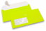 Neon Briefumschläge - Gelb, mit Fenster 45 x 90 mm, Fensterposition 20 mm von der Linkerseite und 15 mm von unten | PIT Packaging.de | Briefumschlaegebestellen
