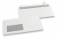 Standard Fensterbriefumschläge, 110 x 220 mm, 80 Gramm Papier, Fenster Links 45 x 90 mm, Fensterposition 20 mm von Links und 15 mm von unten, Haftklebung | PIT Packaging.de | Briefumschlaegebestellen