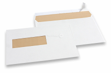 Fensterbriefumschläge cremeweiss, 156 x 220 mm (EA5), Fenster links 40 x 110 mm, Fensterposition 20 mm von Links und 66 mm von unten, 90 Gramm, ca. 7 Gramm pro Stück | PIT Packaging.de | Briefumschlaegebestellen