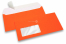 Neon Briefumschläge - Orange, mit Fenster 45 x 90 mm, Fensterposition 20 mm von der Linkerseite und 15 mm von unten | PIT Packaging.de | Briefumschlaegebestellen