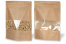 Standbodenbeutel Kraft mit Fenster - Braun, 250 x 340 x 120 mm, 3000 ml | PIT Packaging.de | Briefumschlaegebestellen