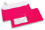 Neon Briefumschläge - Pink, mit Fenster 45 x 90 mm, Fensterposition 20 mm von der Linkerseite und 15 mm von unten | PIT Packaging.de | Briefumschlaegebestellen