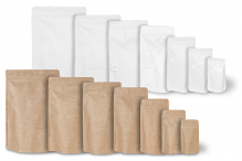 Standbodenbeutel Kraft - Braun und Weiss | PIT Packaging.de | Briefumschlaegebestellen
