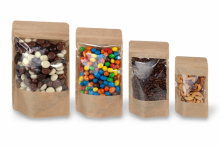 Standbodenbeutel aus Kraftpapier mit großem Fenster | PIT Packaging.de | Briefumschlaegebestellen