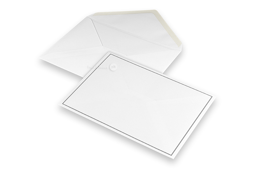 Briefumschläge für Trauerkarten - Weiss + Doppelkante, 156 x 220 mm
