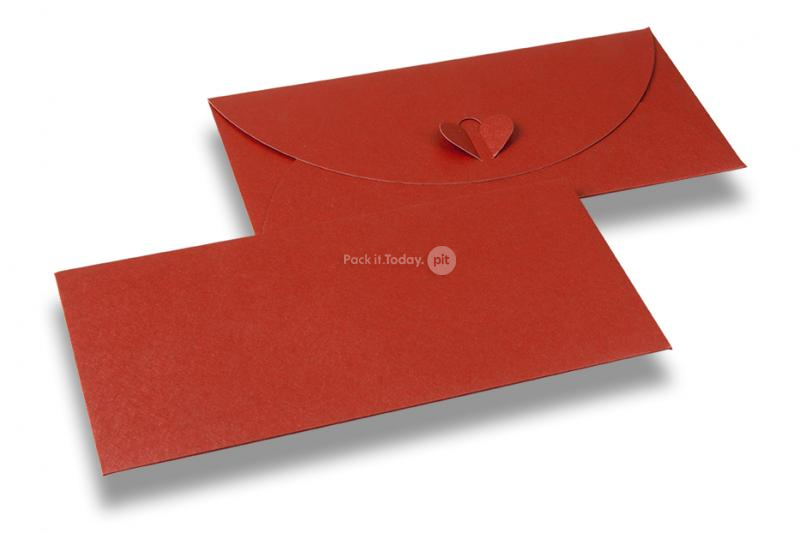 Geschenkumschläge Herz-Verschluss - Rot