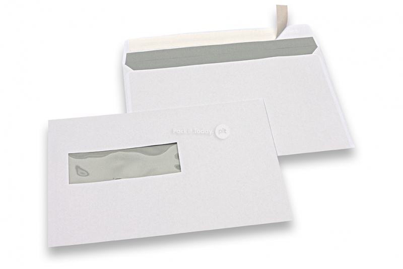 Laserdrucker Briefumschläge, 162 x 229 mm (C5), Fenster links 40 x 110 mm, Fensterposition 20 mm von links und 72 mm von unten, Gewicht pro Stück ca. 7 Gramm