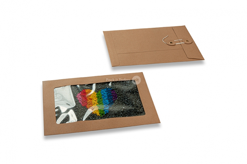 Kartonverpackung mit Kordelverschluss und Panoramafenster - 162 x 229 mm, ohne Spitzboden