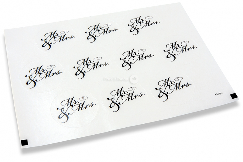 Hochzeit-Verschlusssiegel - Mr. & Mrs. schwarz