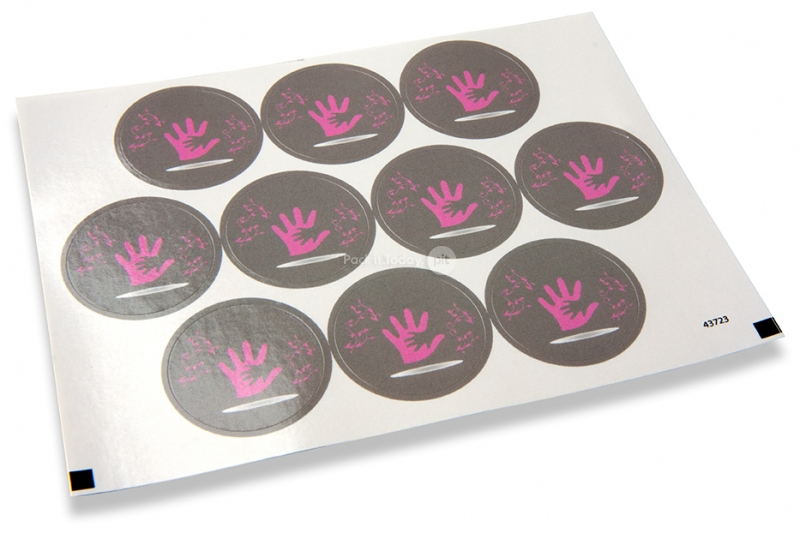 Taufe-Verschlusssiegel - rosa Hand mit kleiner grauer Hand