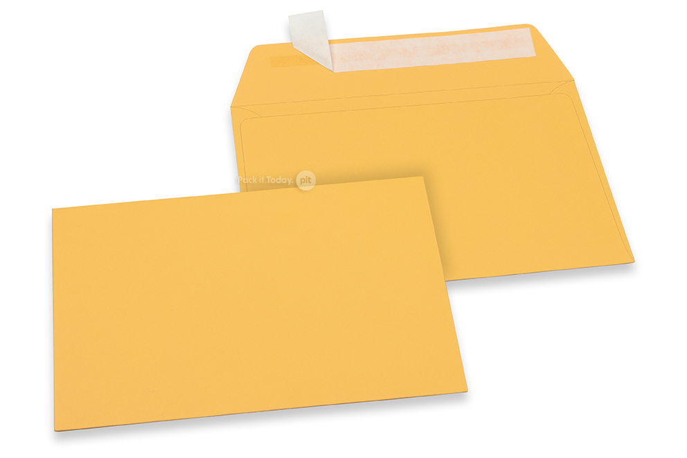 Farbige Briefumschläge Papier - Goldgelb, 114 x 162 mm