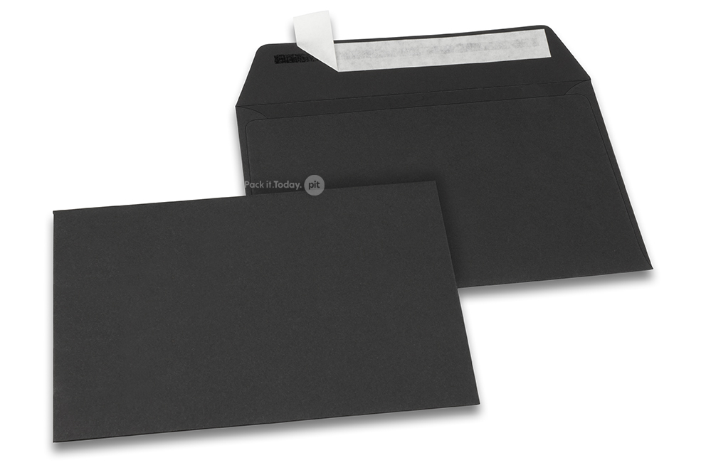 Farbige Briefumschläge Papier -  Schwarz, 114 x 162 mm