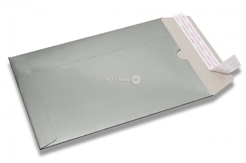 Silberfarbene Versandtaschen glänzend