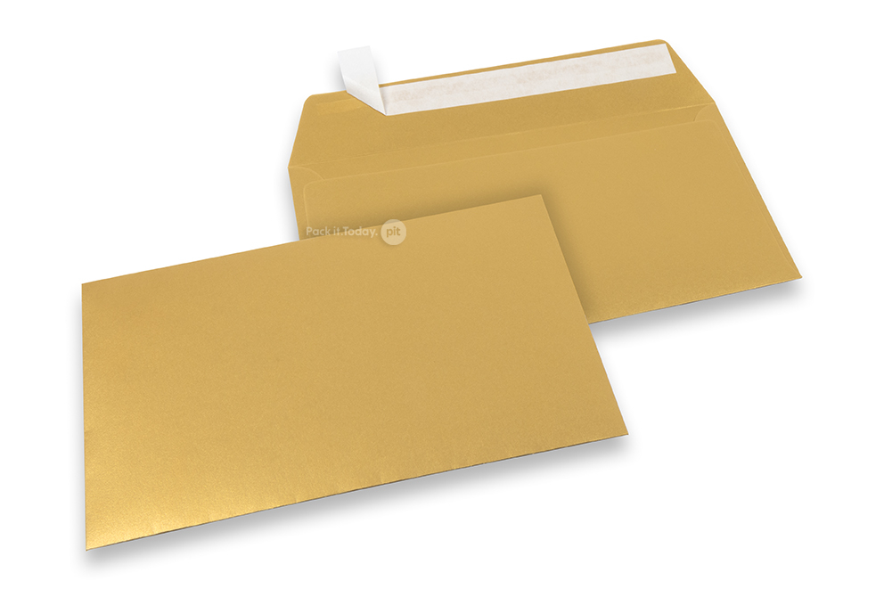 Farbige Briefumschläge Papier - Gold metallic, 162 x 229 mm