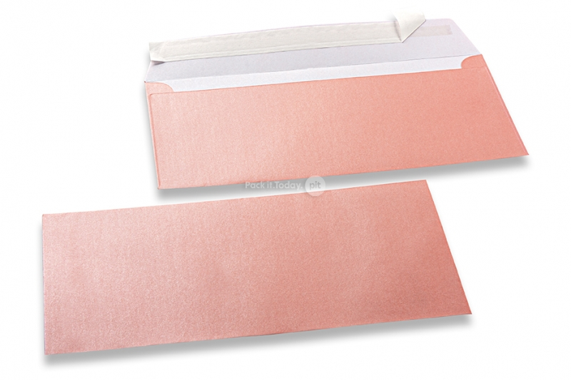Briefumschläge in babyrosa mit Perlmutteffekt - 110 x 220 mm