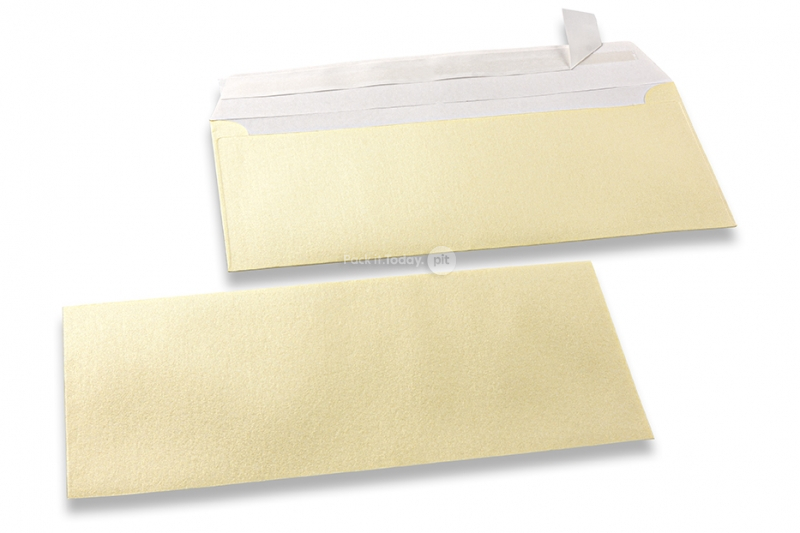 Champagnerfarbene Briefumschläge mit Perlmutteffekt - 110 x 220 mm