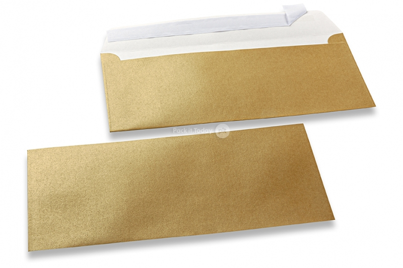 Goldene Briefumschläge mit Perlmutteffekt - 110 x 220 mm