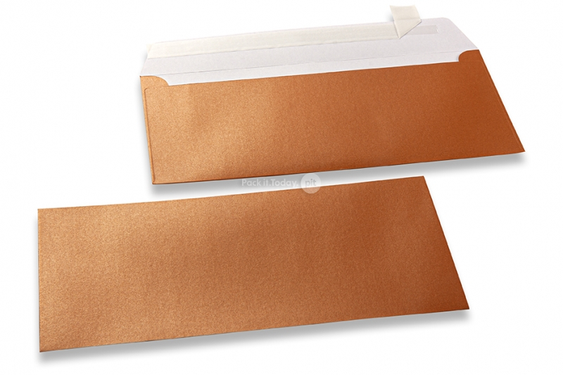 Kupferfarbene Briefumschläge mit Perlmutteffekt - 110 x 220 mm