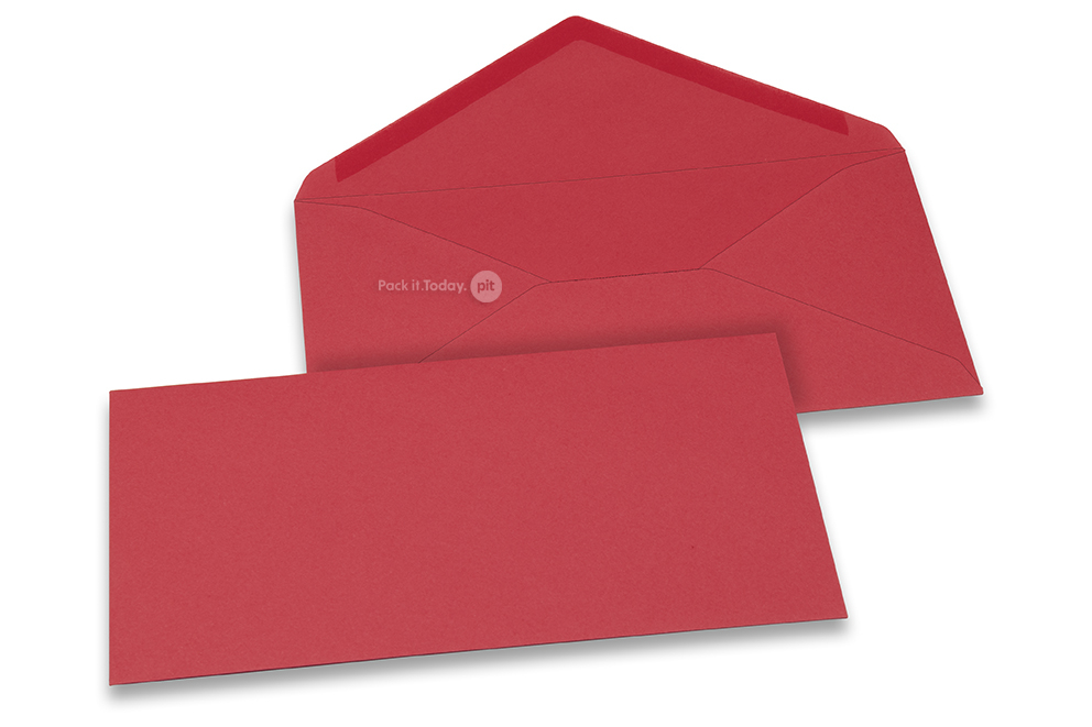 Farbige Umschläge  für Glückwunschkarten  - Rot, 110 x 220 mm