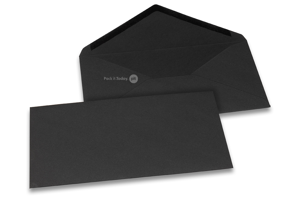 Farbige Umschläge  für Glückwunschkarten - Schwarz, 110 x 220 mm