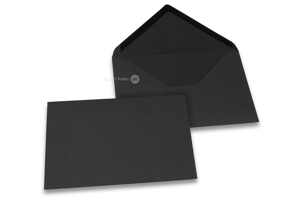 Farbige Umschläge  für Glückwunschkarten - Schwarz, 114 x 162 mm
