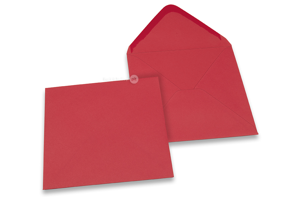  Farbige Umschläge  für Glückwunschkarten  - Rot, 155 x 155 mm