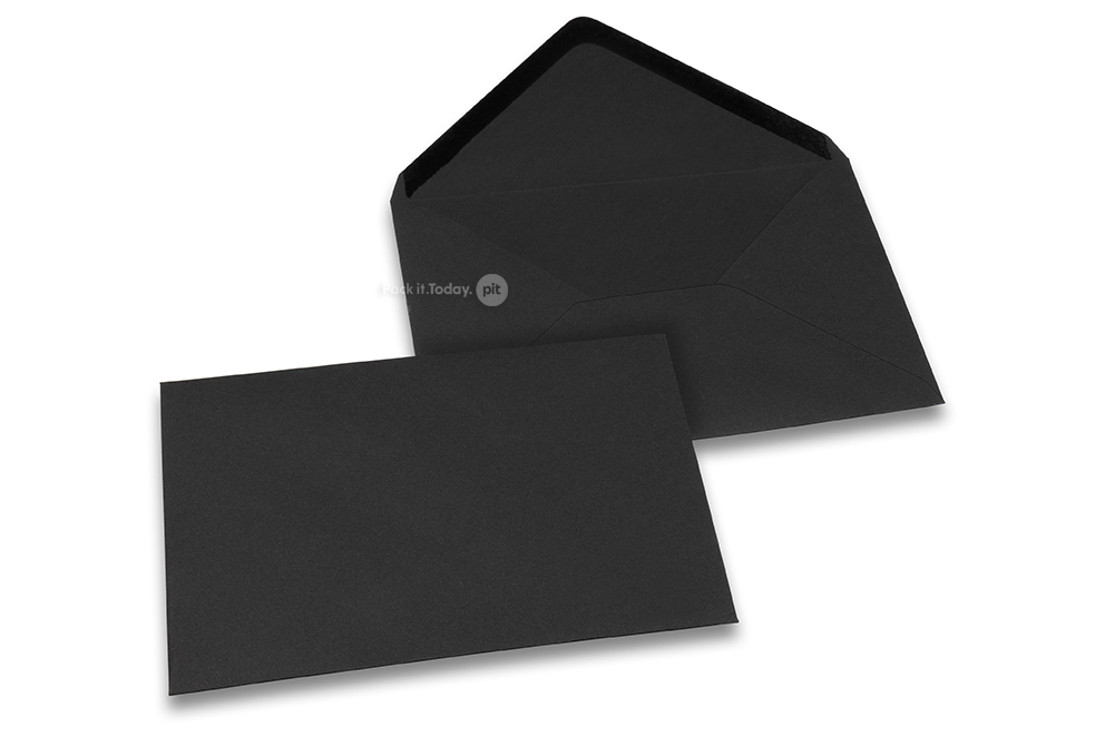  Farbige Umschläge  für Glückwunschkarten - Schwarz, 125 x 175 mm