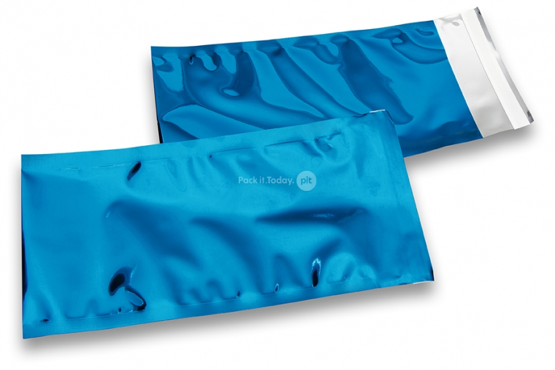 Blaue Metallic Folienumschläge - 114 x 229 mm