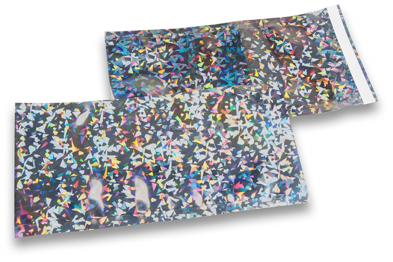 Silberne Holografische Metallic Folienumschläge  - 114 x 229 mm