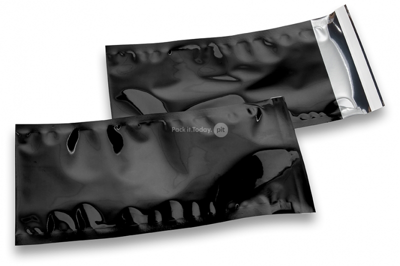Schwarze Metallic Folienumschläge - 114 x 229 mm