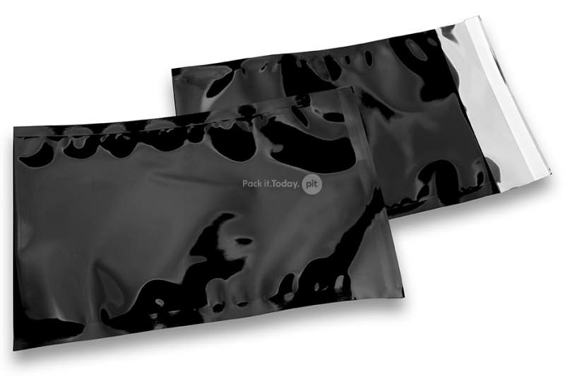 Schwarze Metallic Folienumschläge - 162 x 229 mm