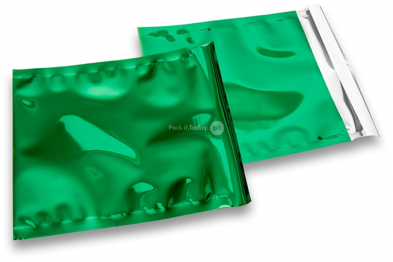 Grüne Metallic Folienumschläge - 165 x 165 mm
