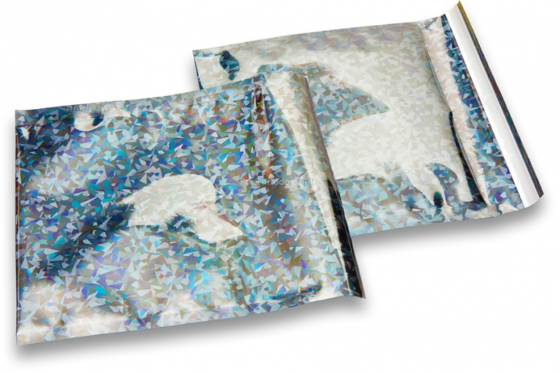 Silberne Holografische Metallic Folienumschläge - 165 x 165 mm