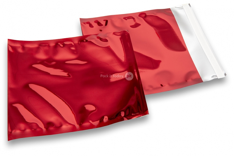 Rote Metallic Folienumschläge - 165 x 165 mm