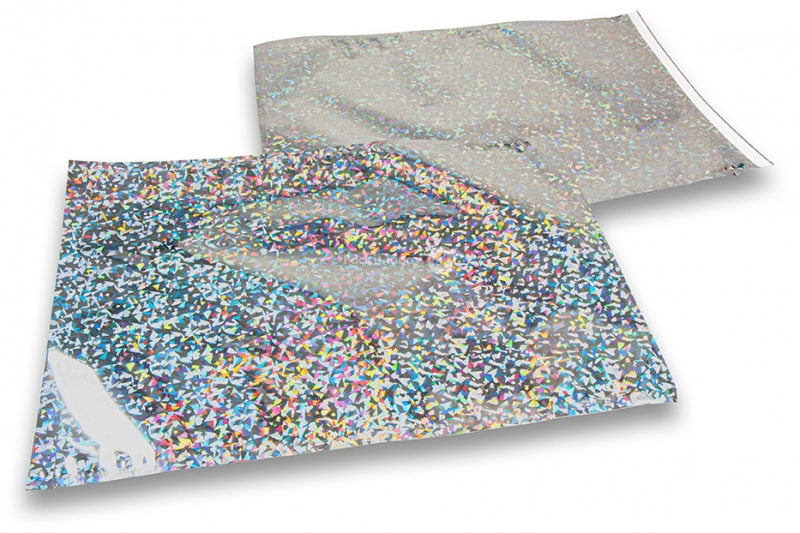 Silberne Holografische Metallic Folienumschläge - 320 x 430 mm