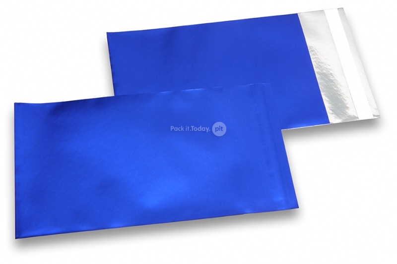  Dunkelblaue Folienumschläge matt metallic farbig - 114 x 162 mm