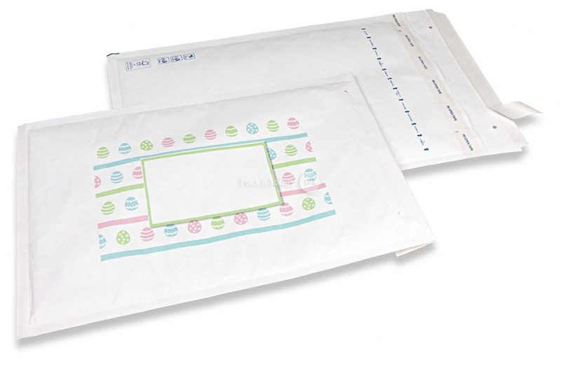 Weisse Luftpolstertaschen zu Ostern - Pastel-Farben