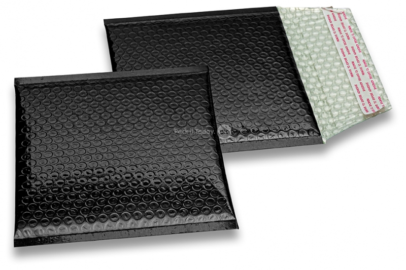 Luftpolstertaschen metallic umweltfreundlich - Schwarz 165 x 165 mm