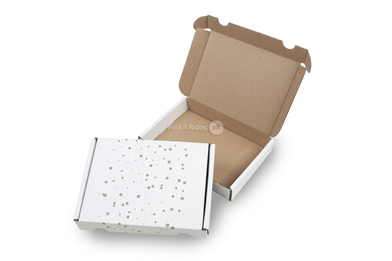 Maxibriefkarton mit Aufdruck - Punkte Gold