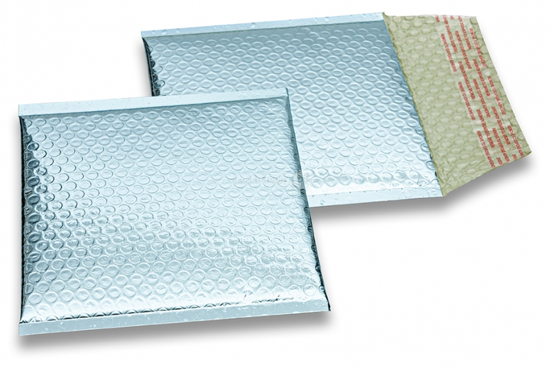 Luftpolstertaschen metallic umweltfreundlich - Eisblau 165 x 165 mm