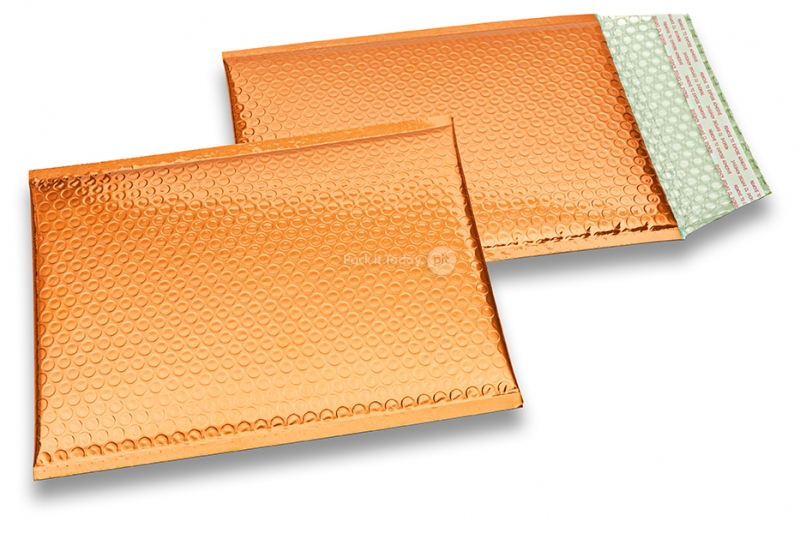 Luftpolstertaschen metallic umweltfreundlich - Orange 180 x 250 mm
