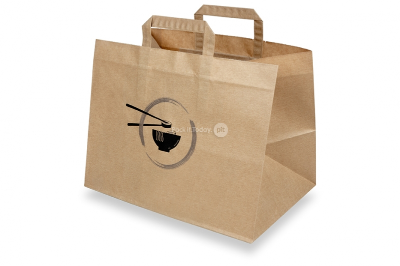 Papiertüten take away - Braun + Asiatisches Essen