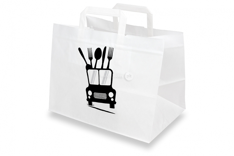 Papiertüten take away - Weiß + Lieferung