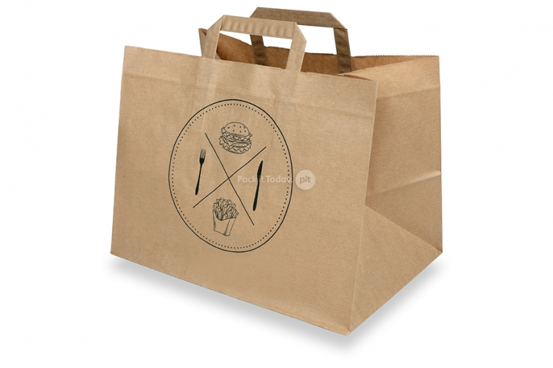 Papiertüten take away - Braun + Snacks