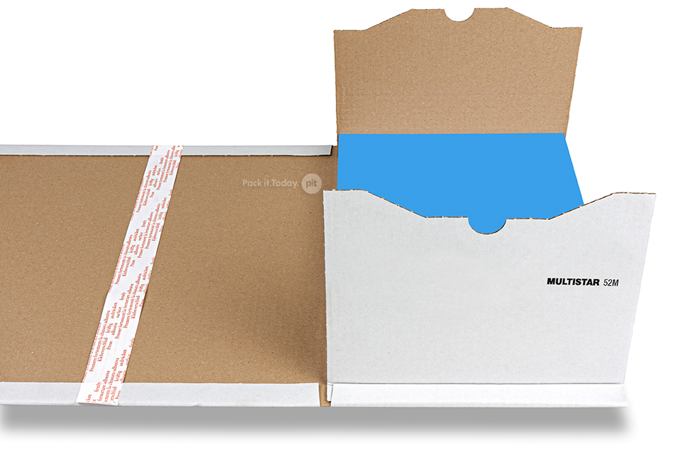 Sie legen das Buch in die Verpackung - Weiss