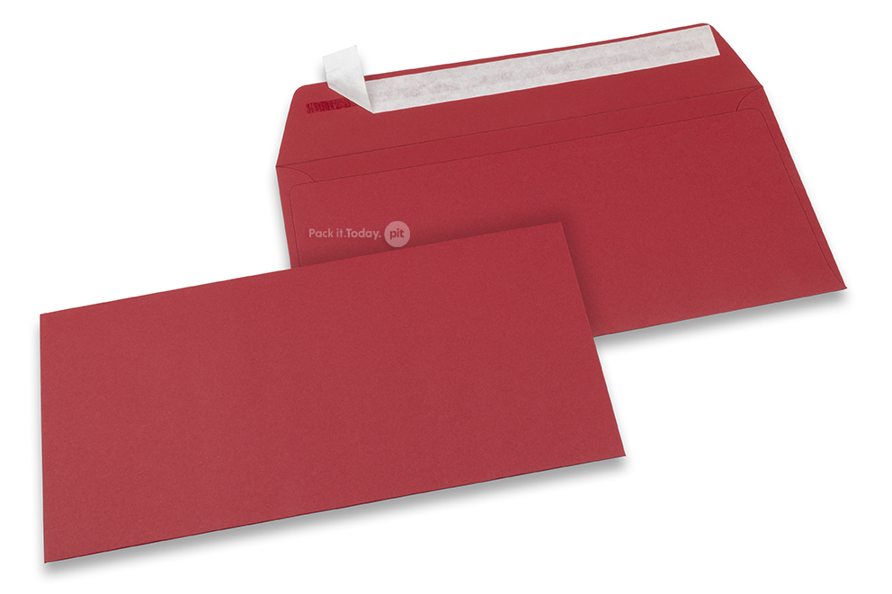 Farbige Briefumschläge Papier - Dunkelrot, 110 x 220 mm