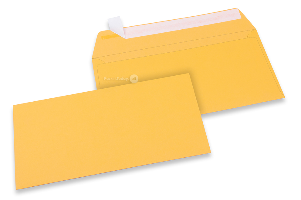 Farbige Briefumschläge Papier - Goldgelb, 110 x 220 mm