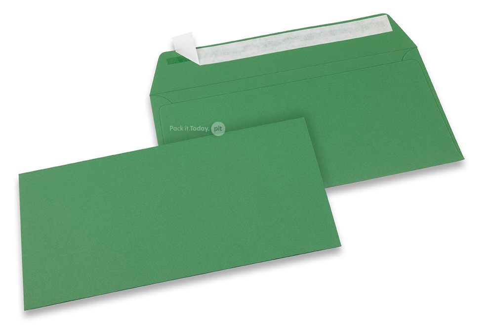 Farbige Briefumschläge Papier - Dunkelgrün, 110 x 220 mm