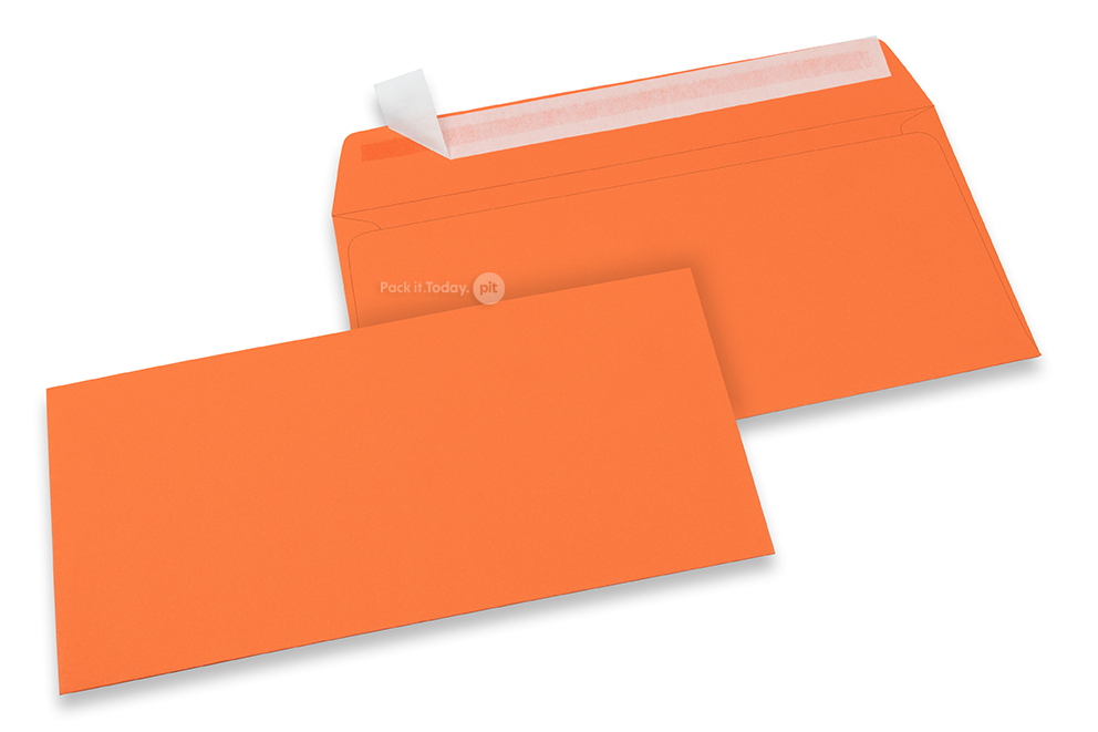 Farbige Briefumschläge Papier - Orange, 110 x 220 mm