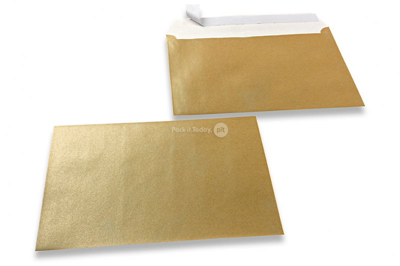 Goldene Briefumschläge mit Perlmutteffekt - 162 x 229 mm